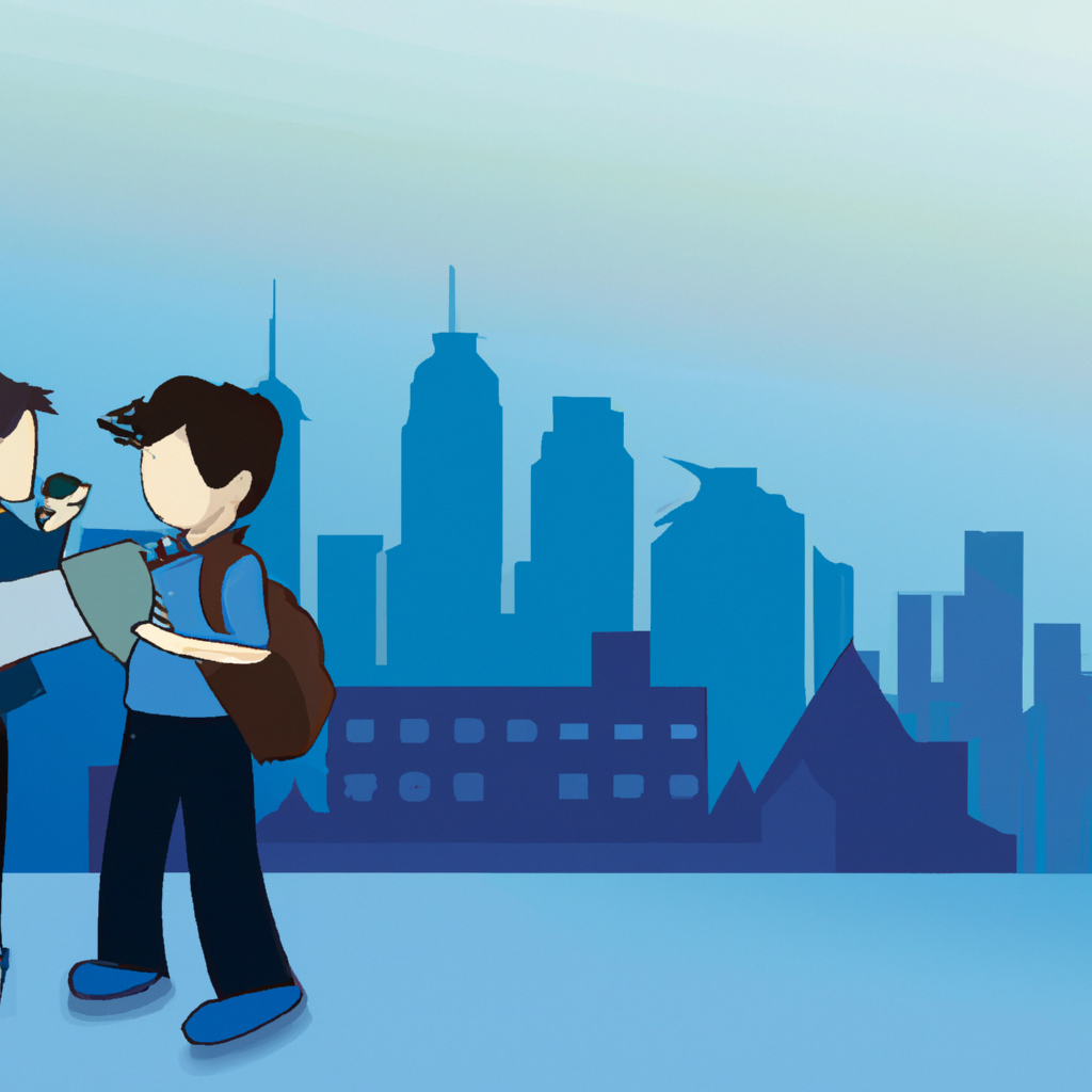 Abstract Canadian skyline with soft blue gradient representing professional communication